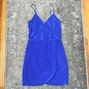 Elegant Blue Wrap Dress